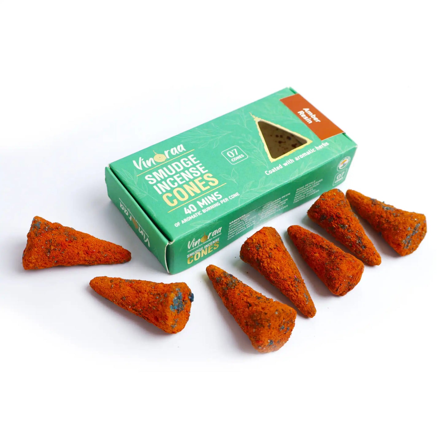 Amber resin crystal incense cones for meditation