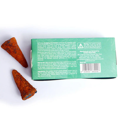 Crystal-infused amber resin smudge incense cones