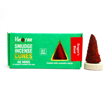 Dragon’s blood crystal smudge incense cones pack of 7