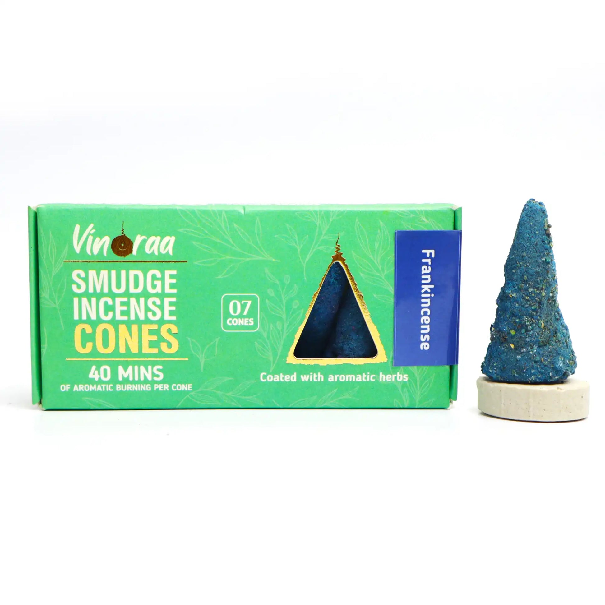 Frankincense crystal smudge incense cones pack of 7