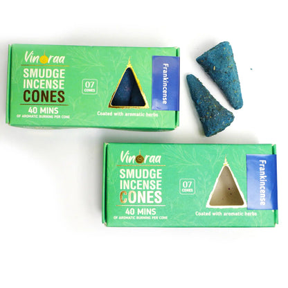 Frankincense incense cones burning