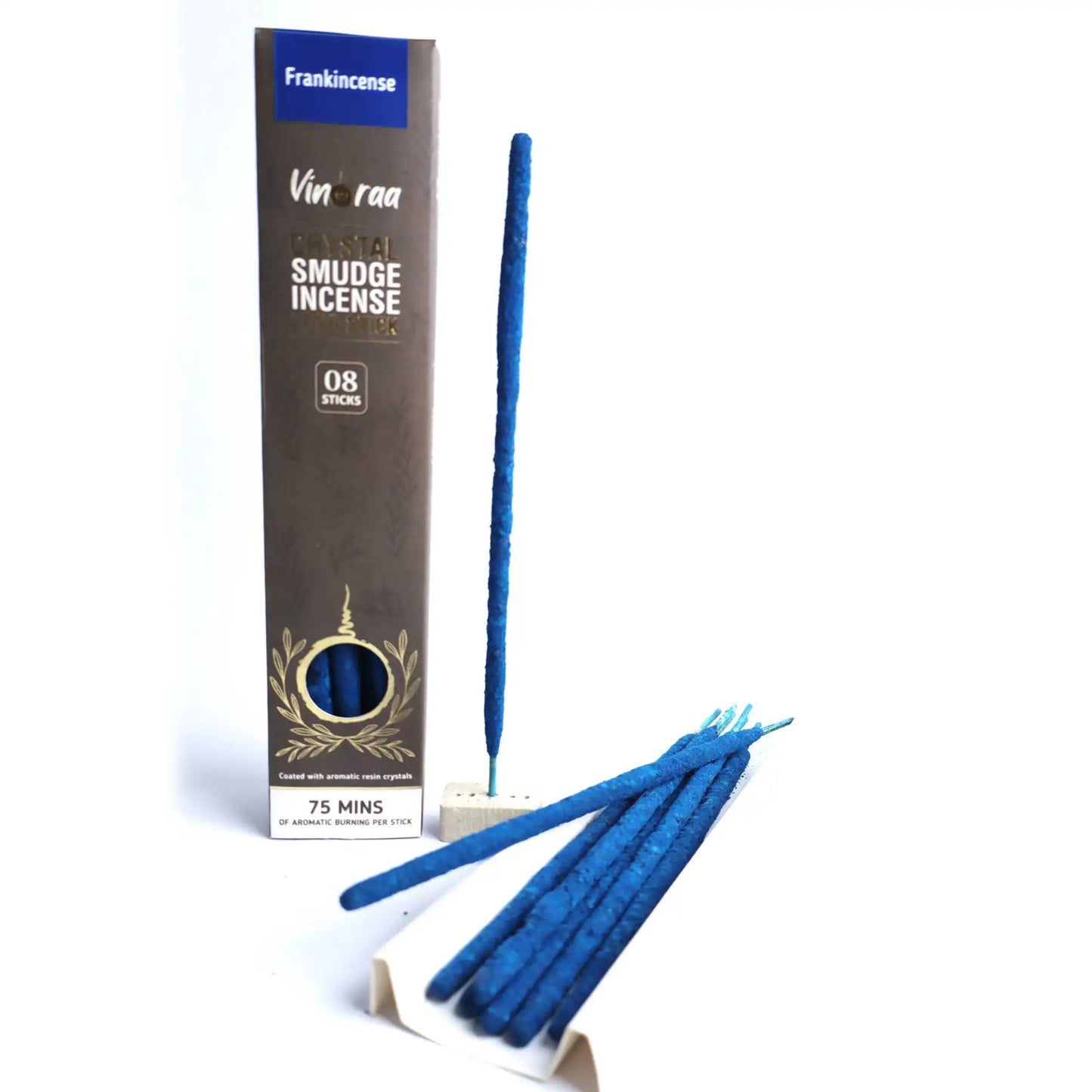 Frankincense crystal smudge incense long sticks pack of 8