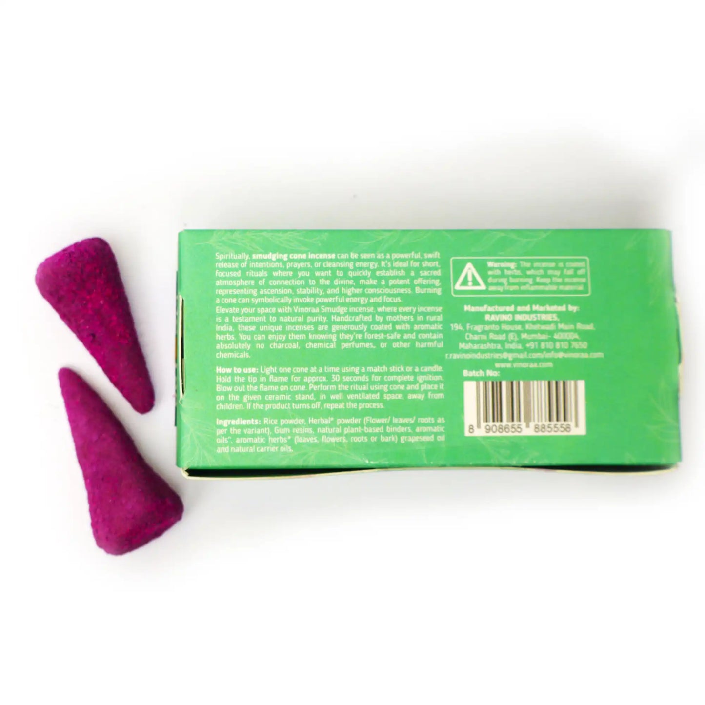 Handcrafted gum copal resin crystal incense cones