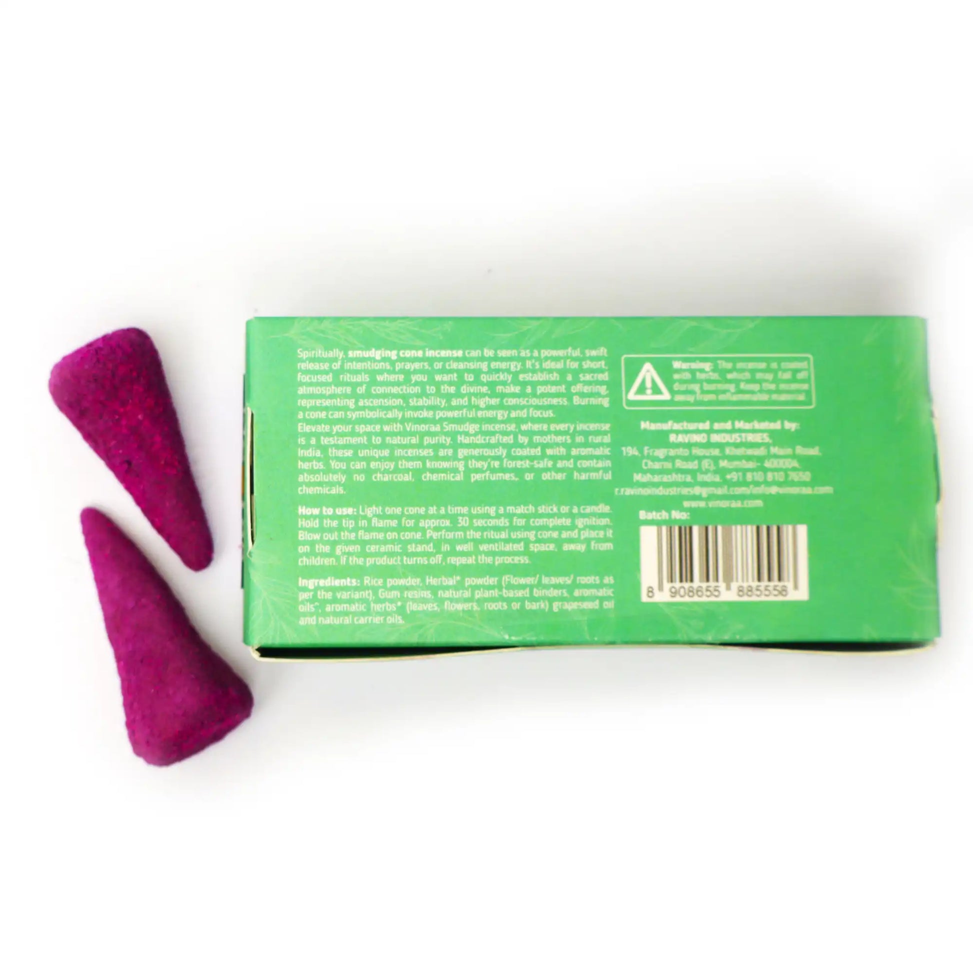 Handcrafted gum copal resin crystal incense cones