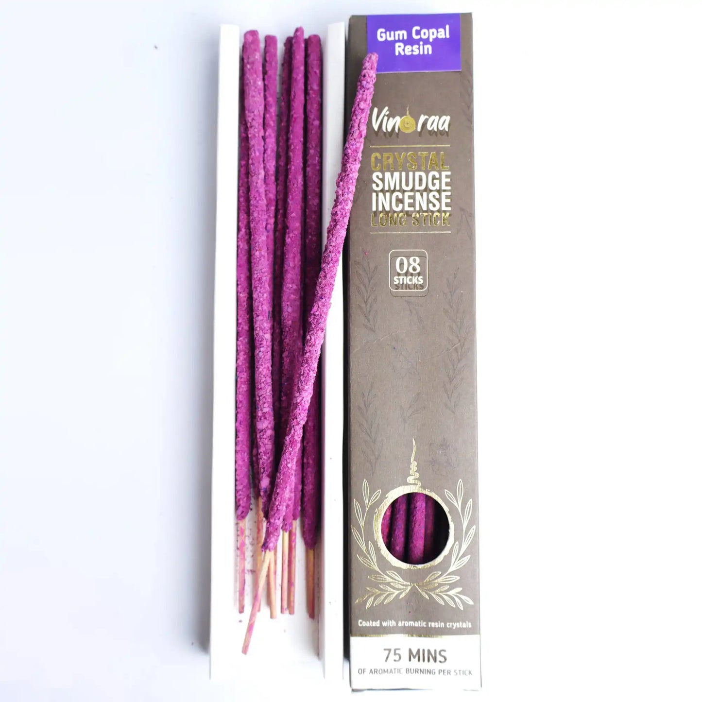 Gum copal resin crystal smudge incense long sticks pack of 8