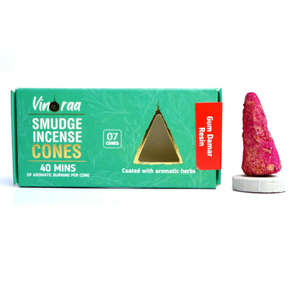 Gum damar resin crystal smudge incense cones pack of 7