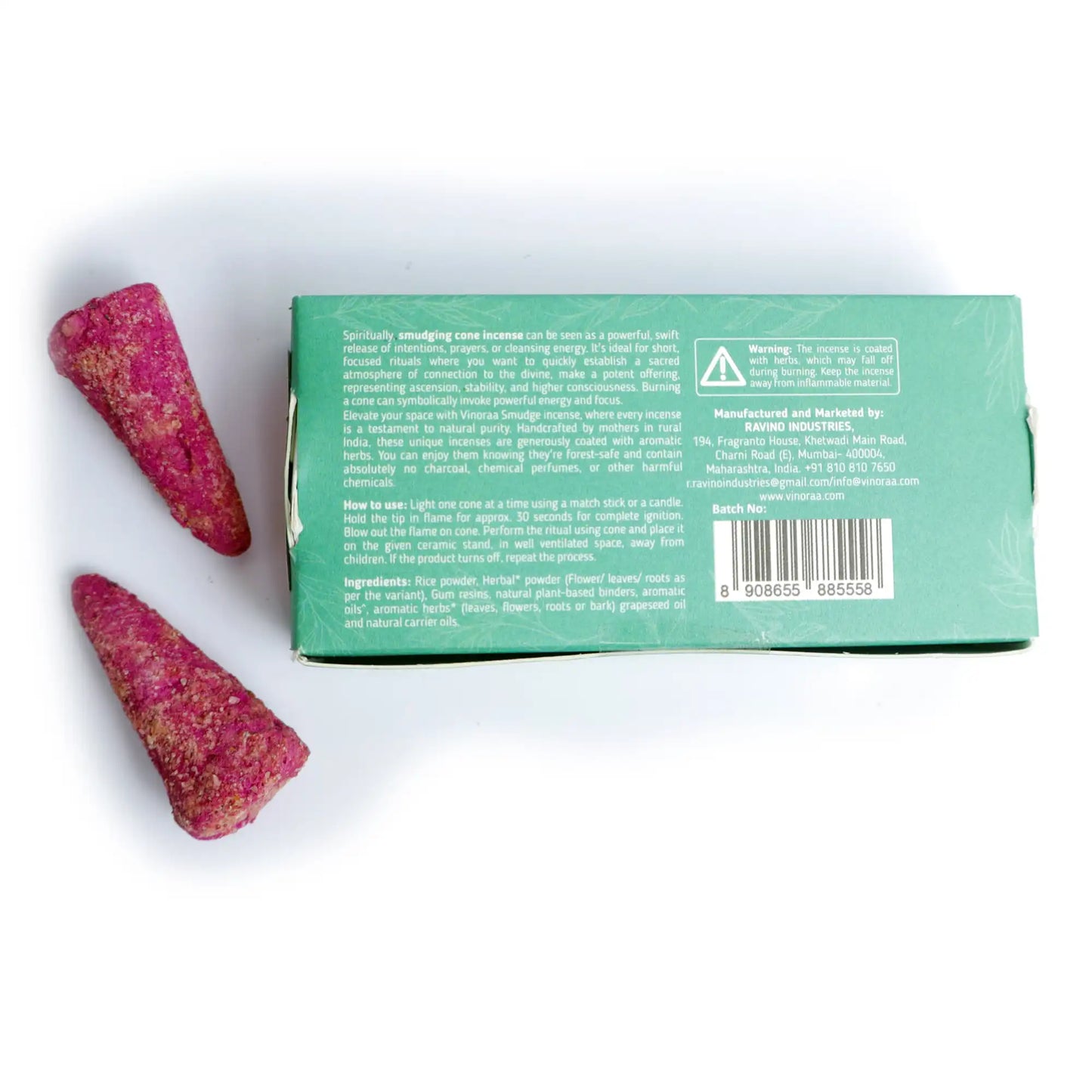 Handcrafted gum damar resin crystal incense cones