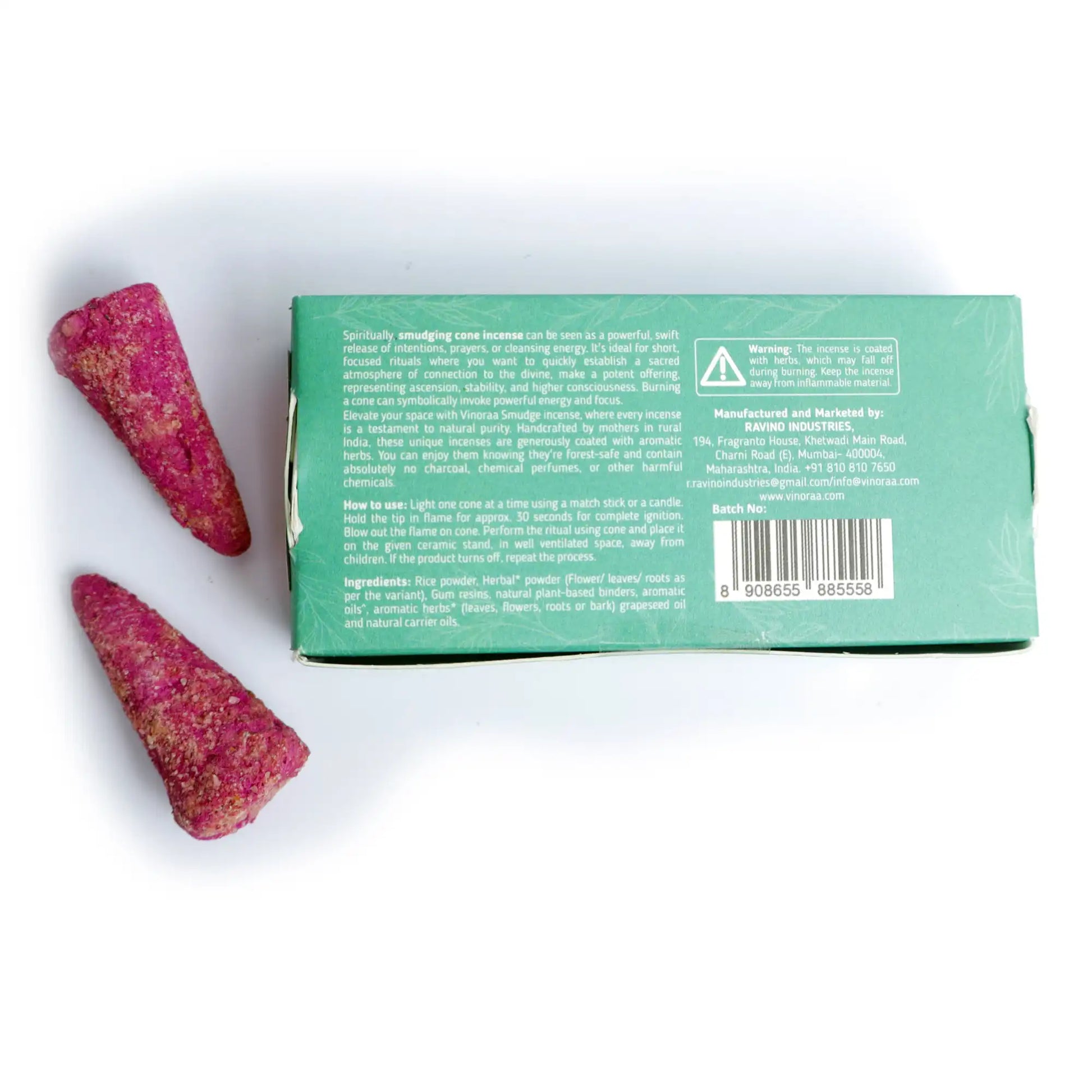 Handcrafted gum damar resin crystal incense cones