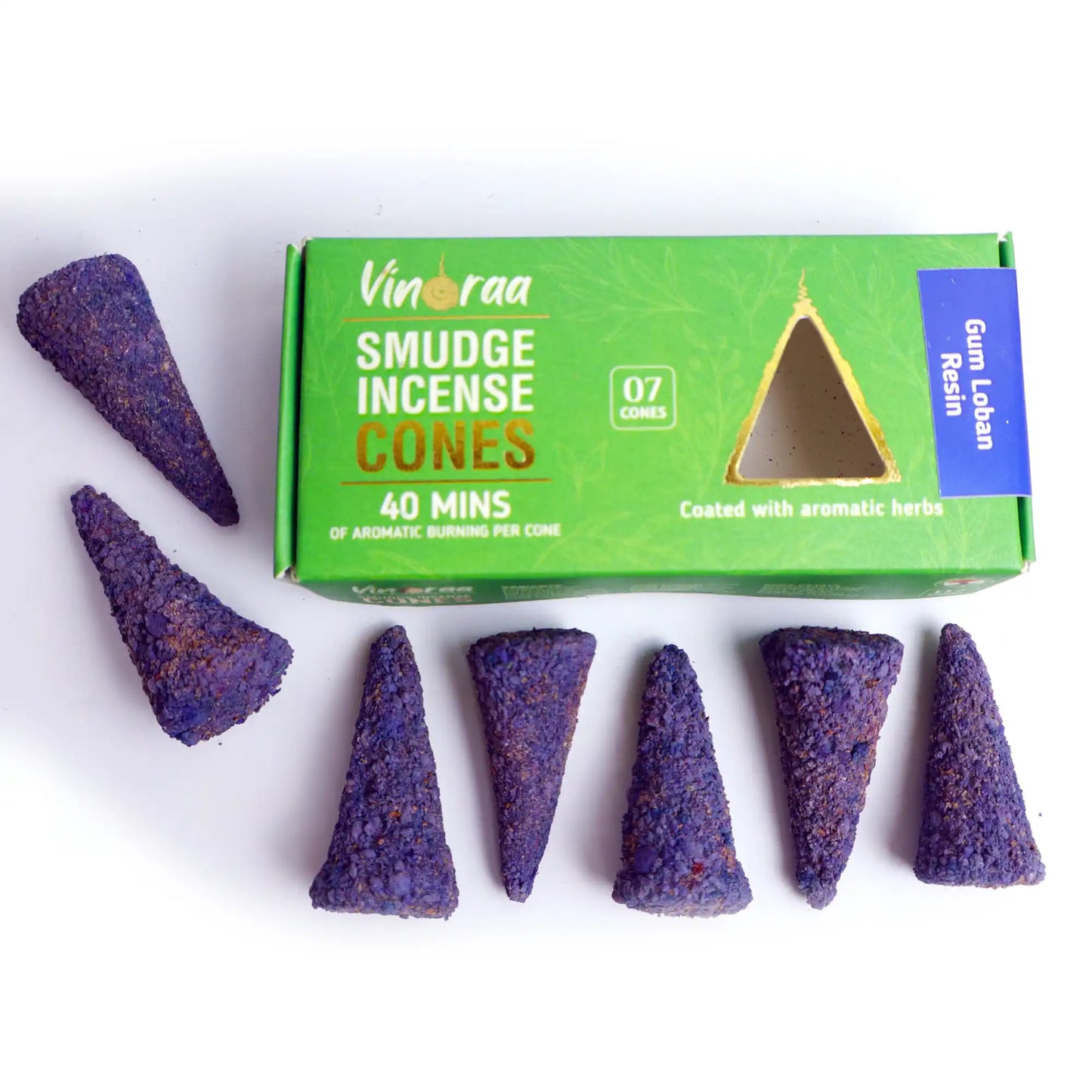 Natural gum loban crystal smudge incense cones