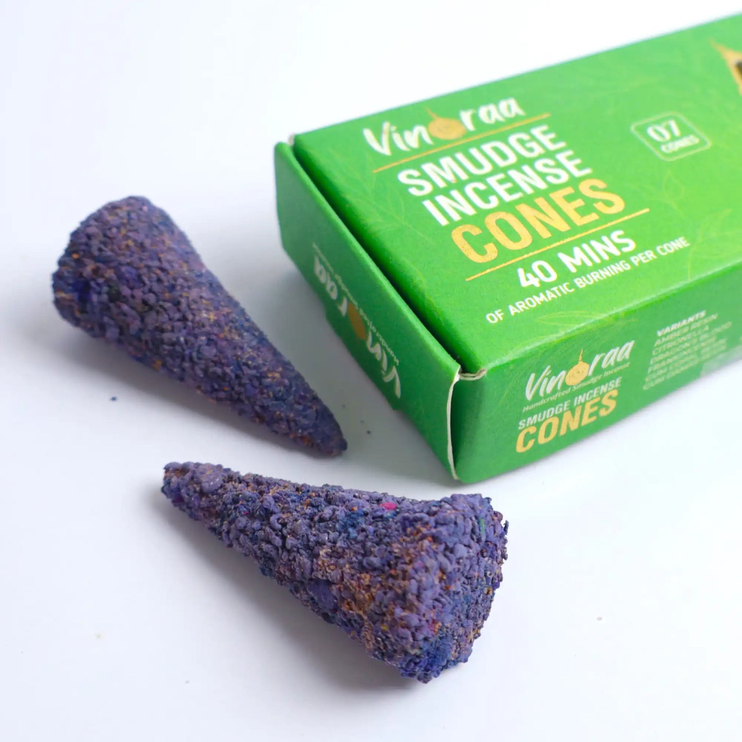 Crystal-infused gum loban smudge incense cones