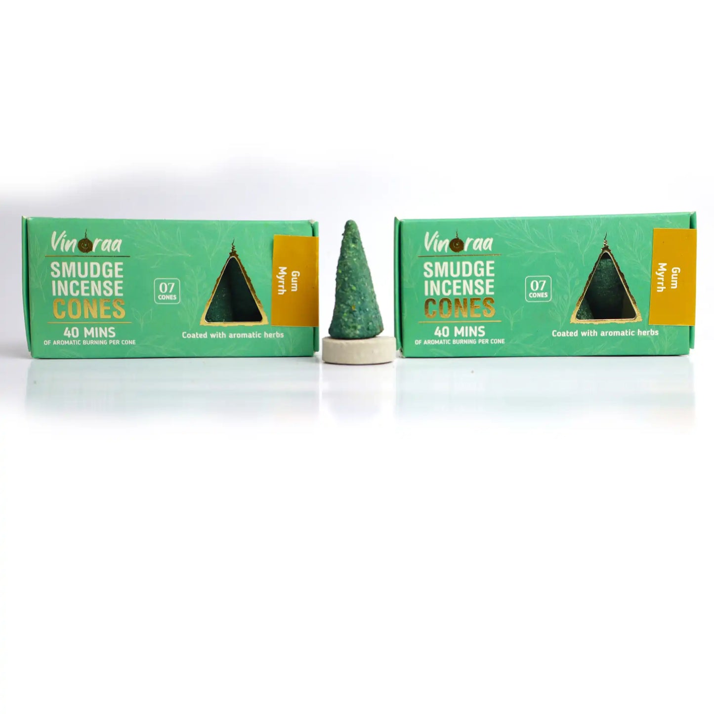 Gum myrrh incense cones burning