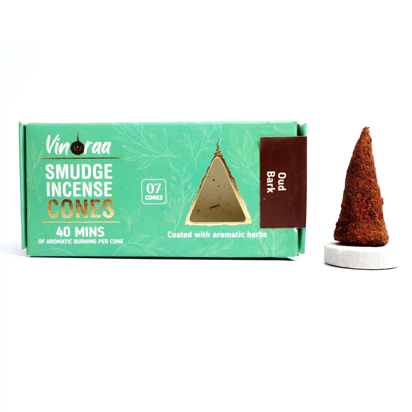 Oud Bark Crystal Smudge Incense Cones