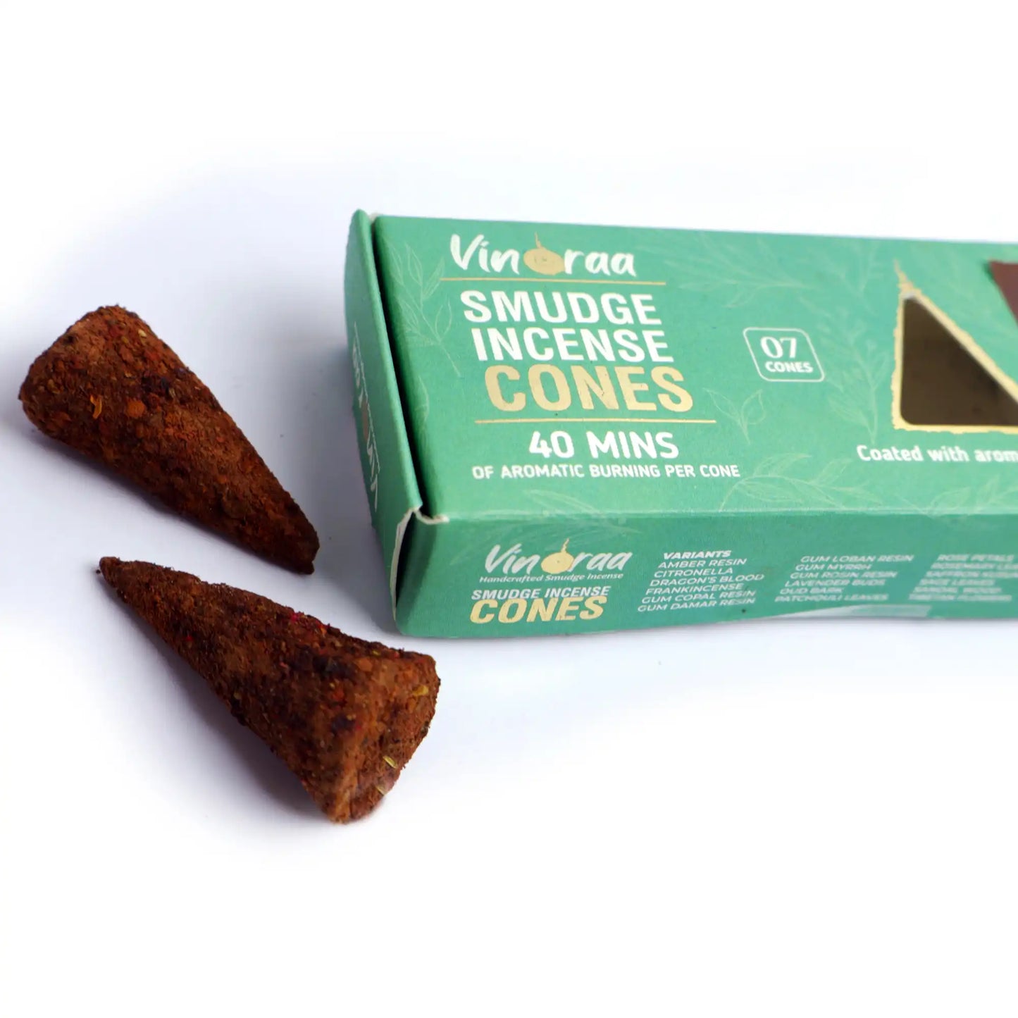 Oud Bark Crystal Smudge Incense Cones