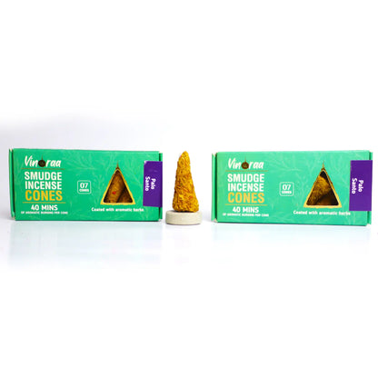 Palo Santo incense cones burning
