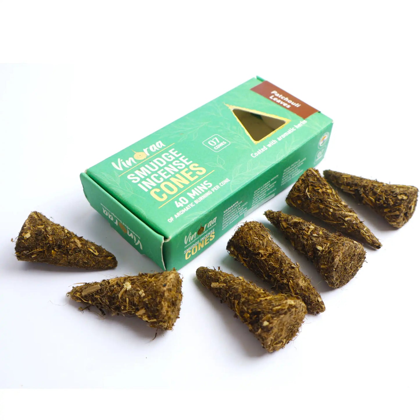 Herbal patchouli botanical smudge incense cones