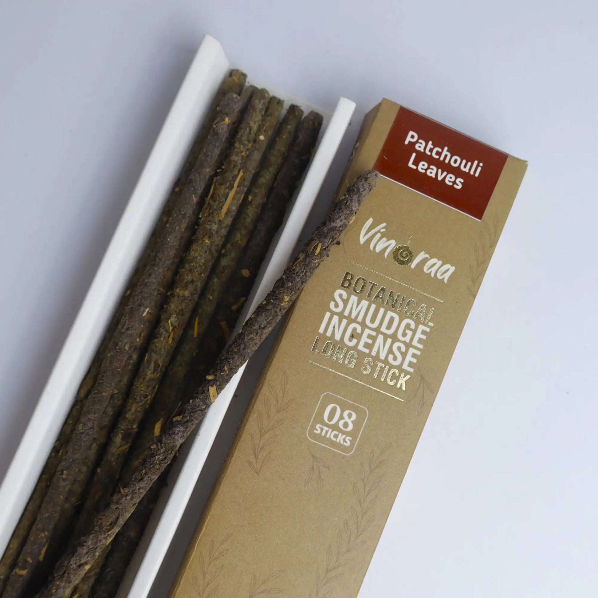 Patchouli leaves botanical smudge incense long sticks pack of 8