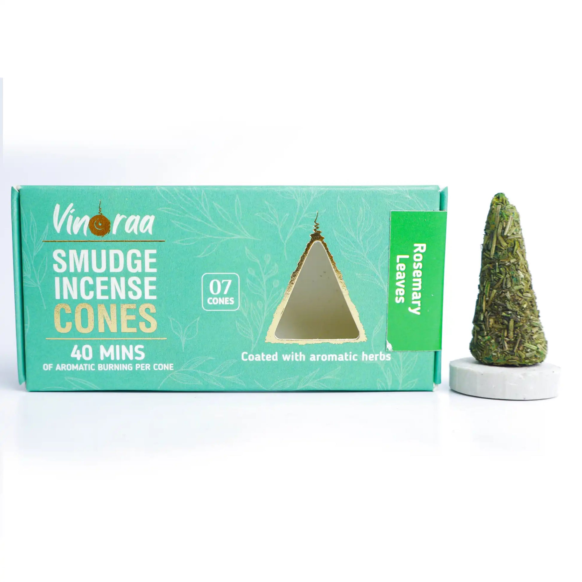 Rosemary leaves botanical smudge incense cones pack of 7