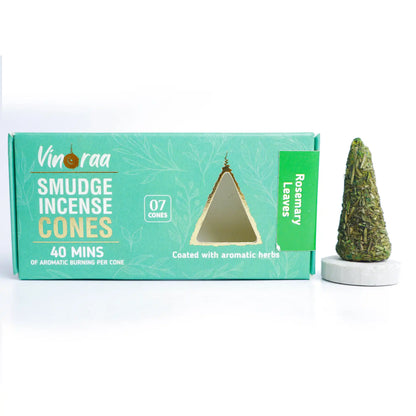 Rosemary leaves botanical smudge incense cones pack of 7