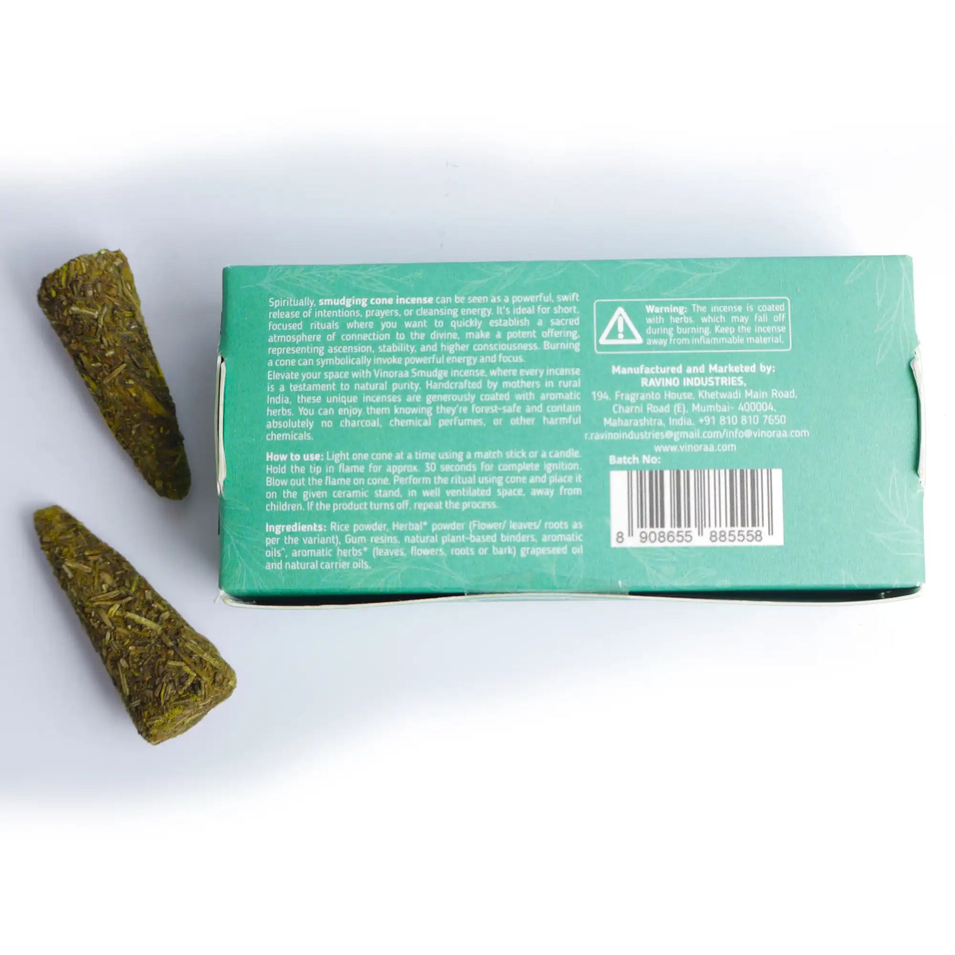 Rosemary smudge incense cones for meditation