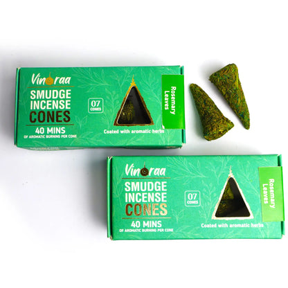 Handcrafted rosemary leaves herbal incense cones