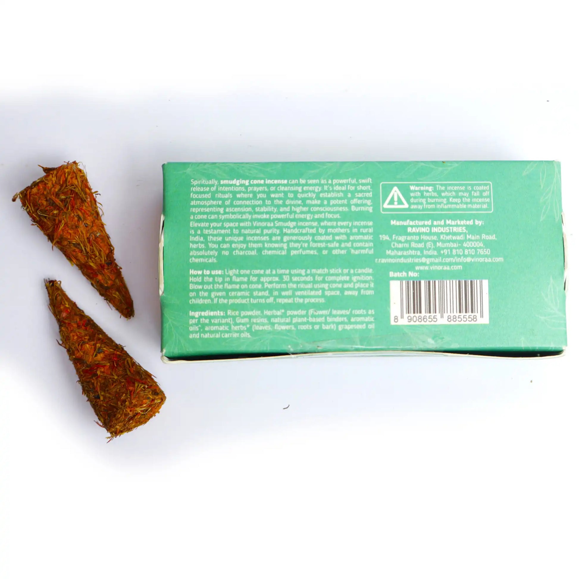 Saffron kusum smudge incense cones for meditation