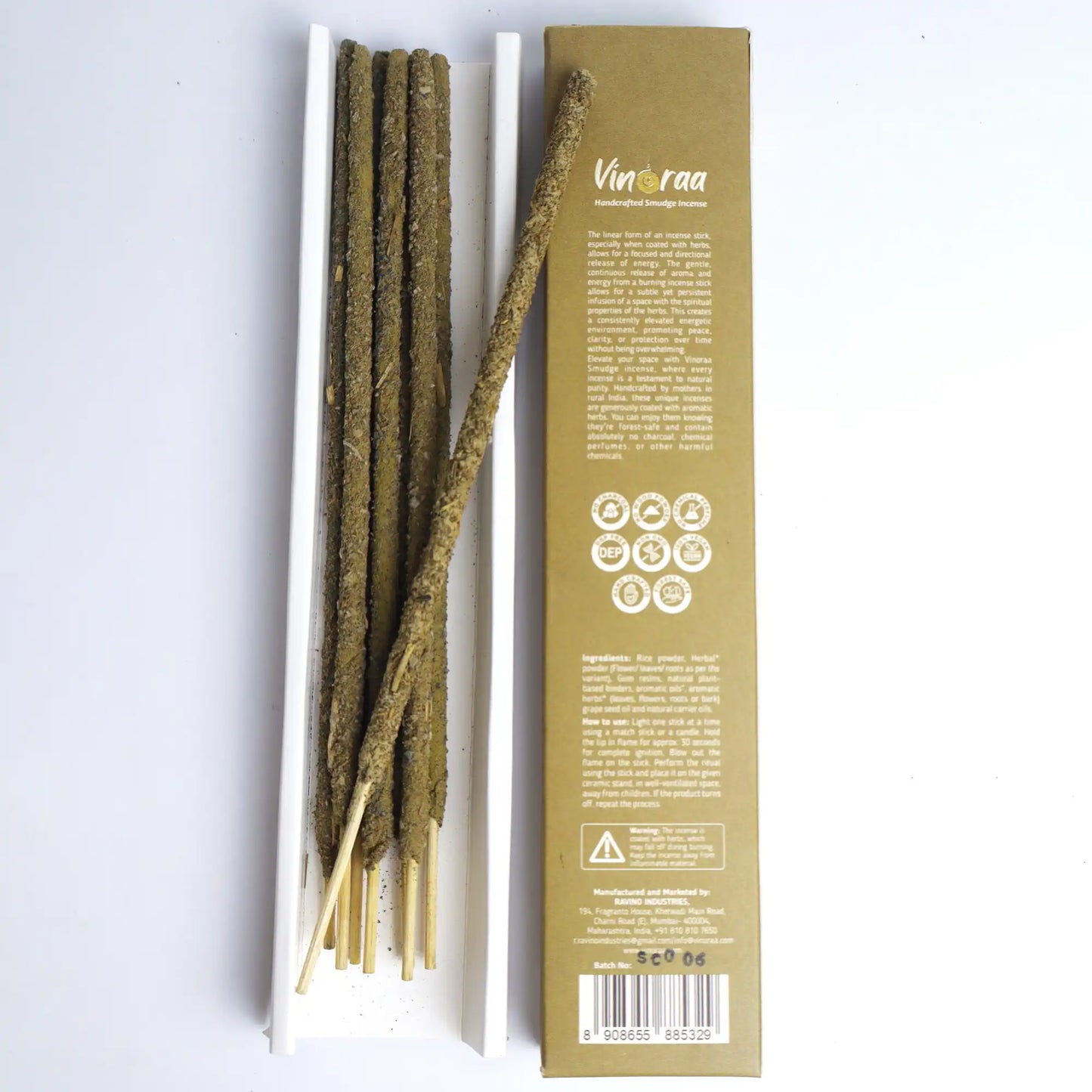 Handcrafted sage botanical smudge incense sticks