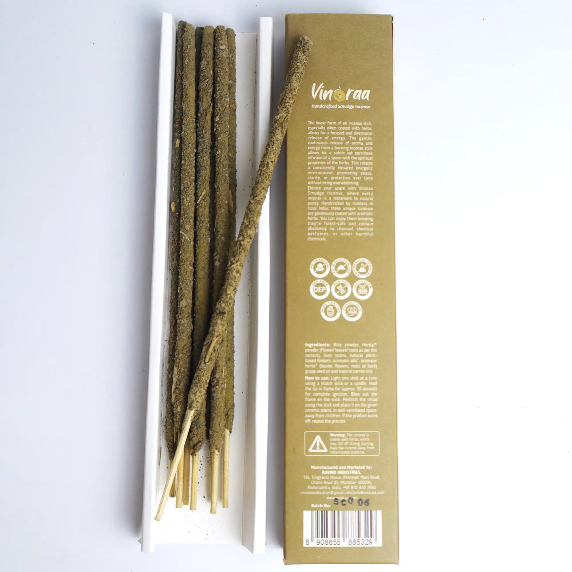 Handcrafted sage botanical smudge incense sticks