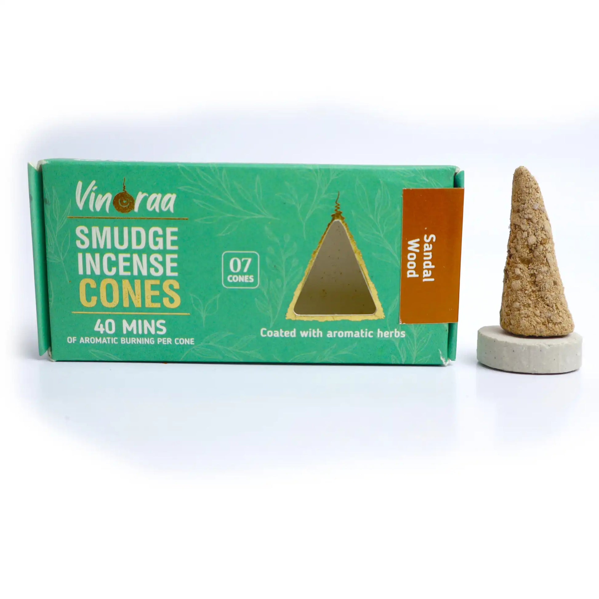 Sandalwood botanical smudge incense cones pack of 7