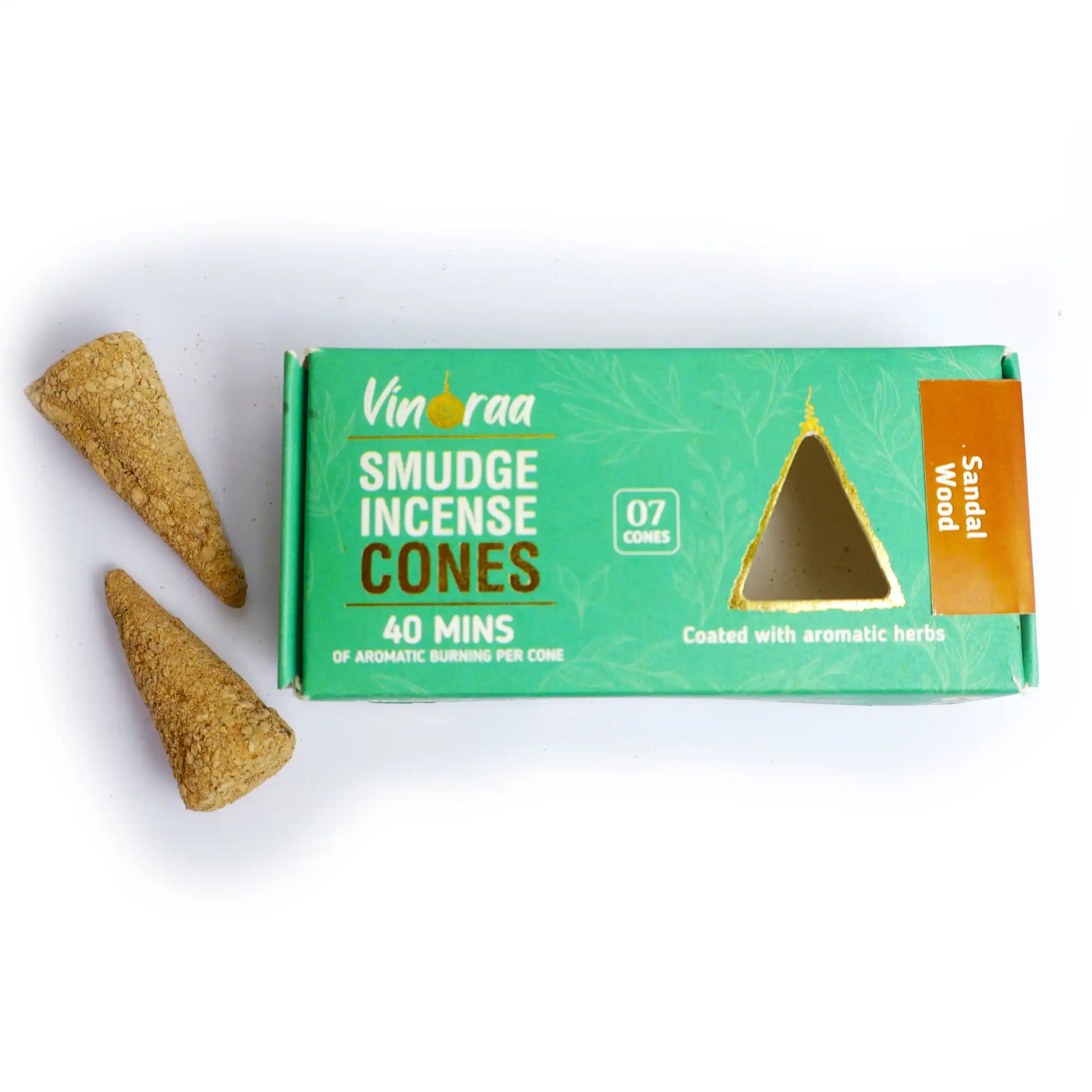 Herbal sandalwood botanical smudge incense cones