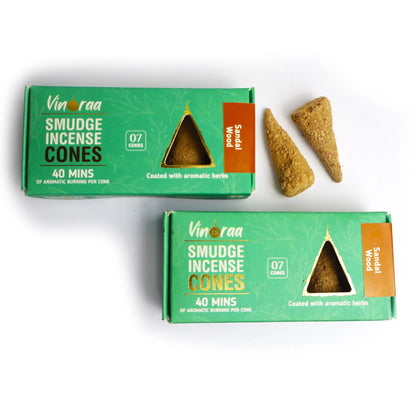 Handcrafted sandalwood herbal incense cones