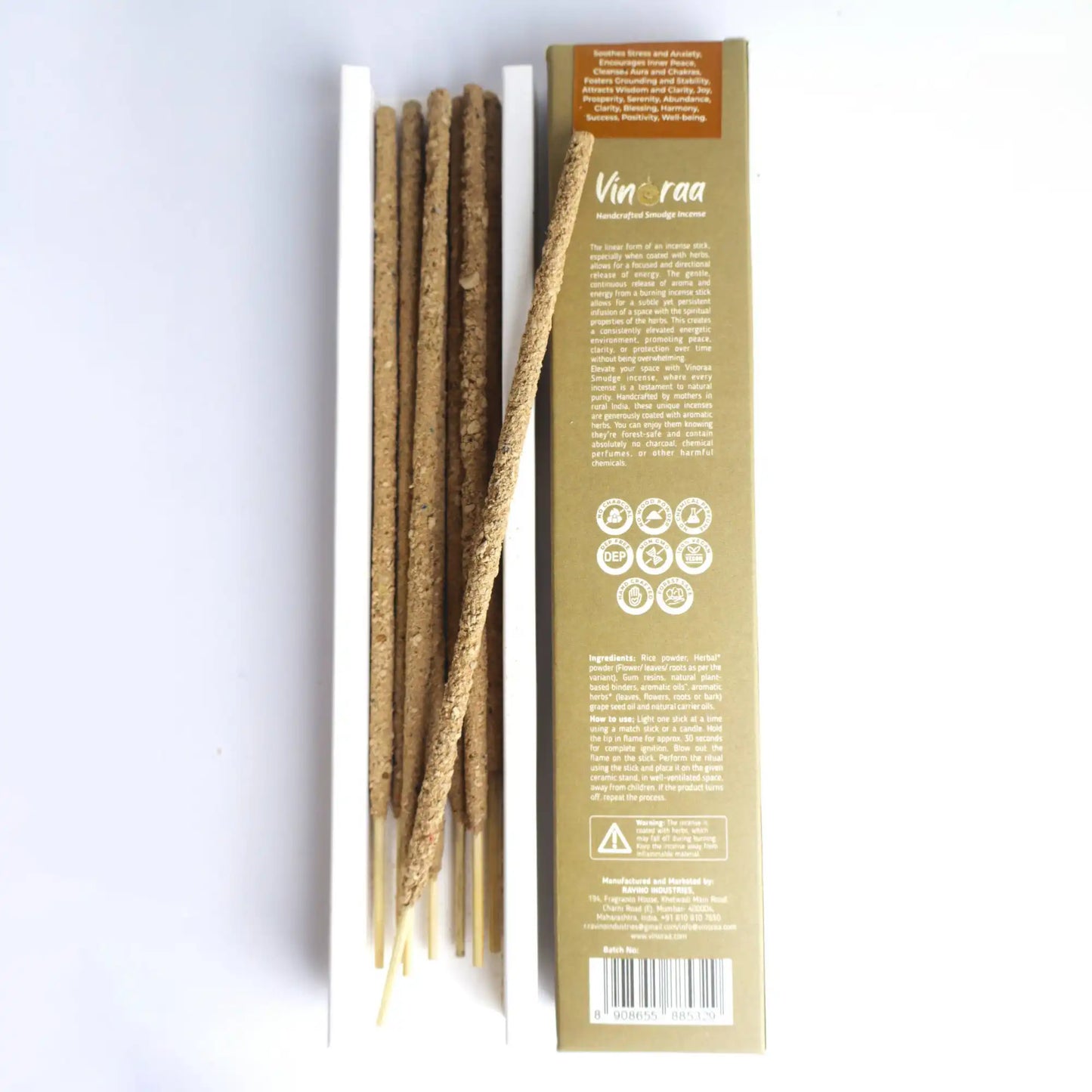 Woody sandalwood incense sticks burning