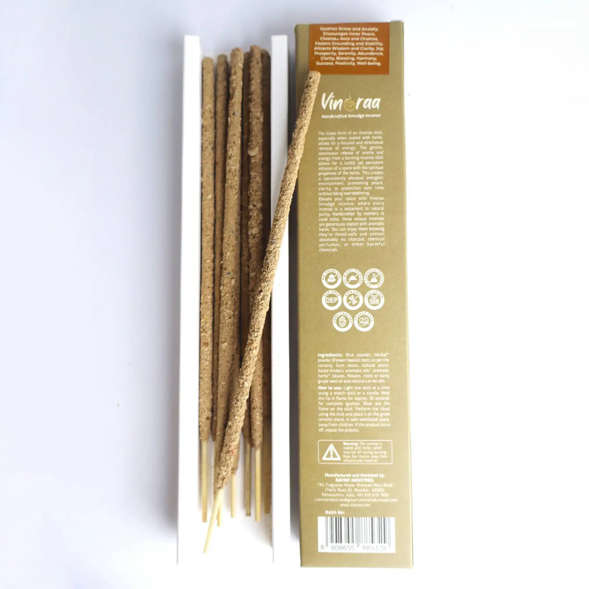 Woody sandalwood incense sticks burning