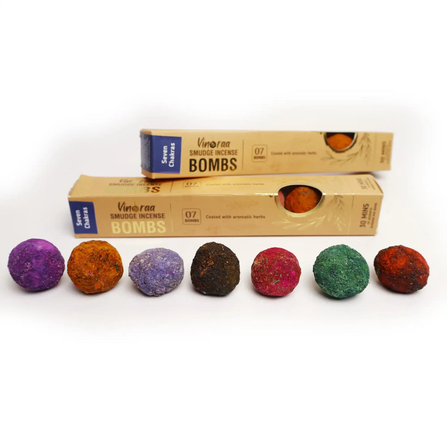 Seven Chakras Smudge Incense Bombs 7 Pcs