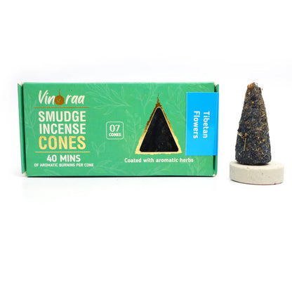 Tibetan flowers botanical smudge incense cones pack of 7