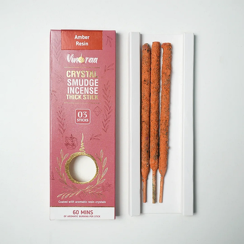 Amber Resin Crystal Smudge Incense Thick Stick