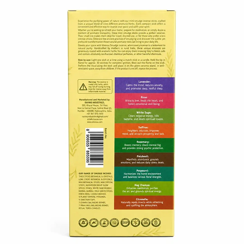 Botanical Smudge Incense Mini Sticks