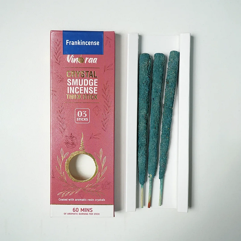 Frankincense Crystal Smudge Incense Thick Stick