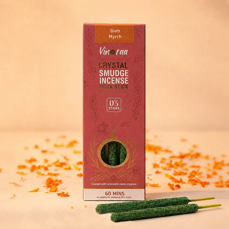 Gum Myrrh Crystal Smudge Incense Thick Stick