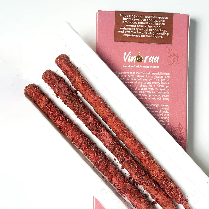 Oud Bark Crystal Smudge Incense Thick Stick