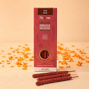 Oud Bark Crystal Smudge Incense Thick Stick