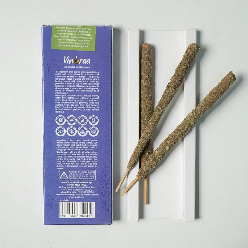 Sage Leaves Botanical Smudge Incense Thick Stick
