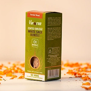 Sandle Wood Coated Smudge White Sage Bundle