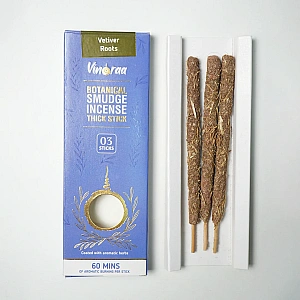 Vetiver Roots Botanical Smudge Incense Thick Stick