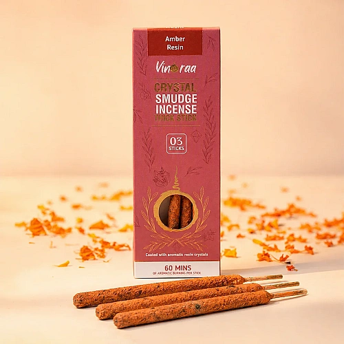 Amber Resin Crystal Smudge Incense Thick Stick