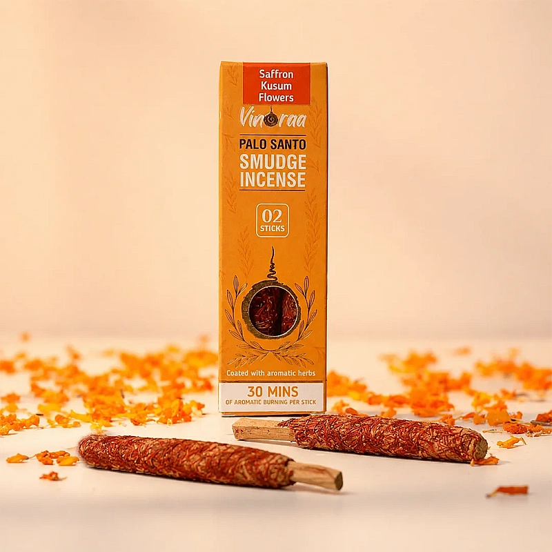 Saffron Kusum Flower Palo Santo Smudge Incense